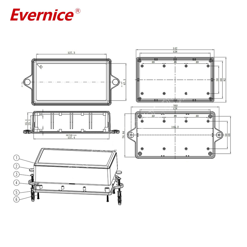 145*80*45mm ABS Plastic Enclosure Electronic Instrument Enclosure Project Box