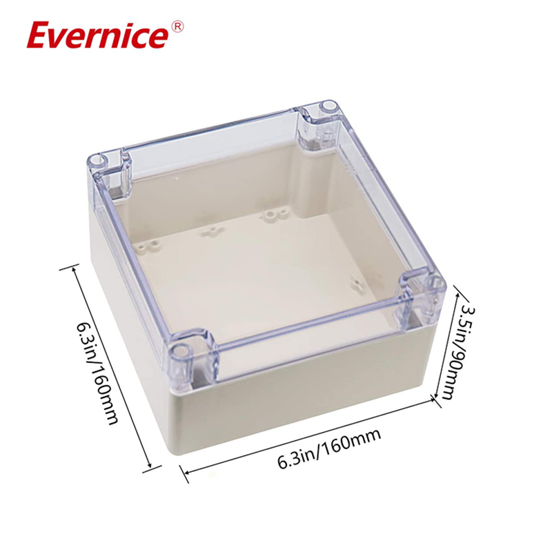 Clear Cover Plastic Enclosure Transparent electronics enclosure Junction box PCB electronic components box 160*160*90mm