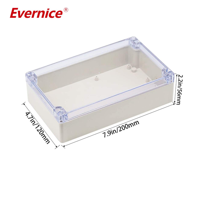 Clear Cover Plastic Enclosure Transparent electronics enclosure Junction box PCB electronic components box 200*120*56mm