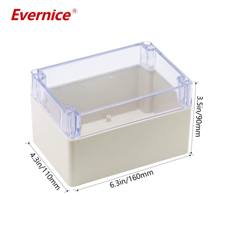 Clear Cover Plastic Enclosure Transparent electronics enclosure Junction box PCB electronic components box 160*110*90mm