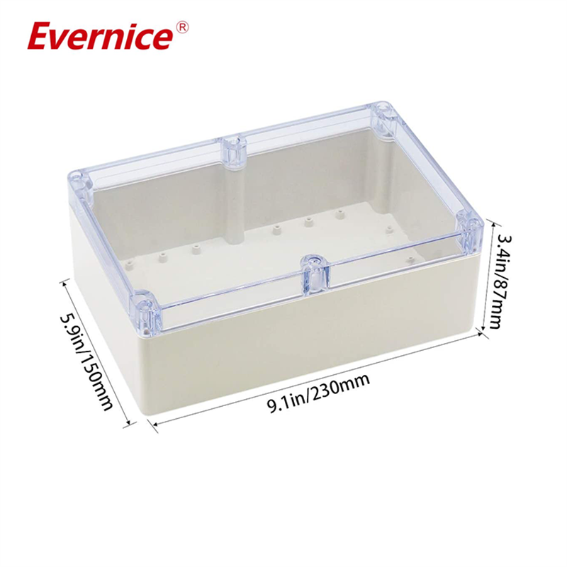 Clear Cover Plastic Enclosure Transparent electronics enclosure Junction box PCB electronic components box project box casings housings 230*150*87mm
