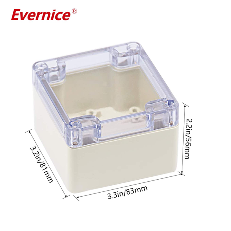 Clear Cover Plastic Enclosure Transparent electronics enclosure Junction box PCB electronic components box 83*81*56mm