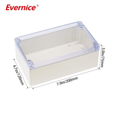 Clear Cover Plastic Enclosure Transparent electronics enclosure Junction box PCB electronic components box project box casings housings 200*120*75mm