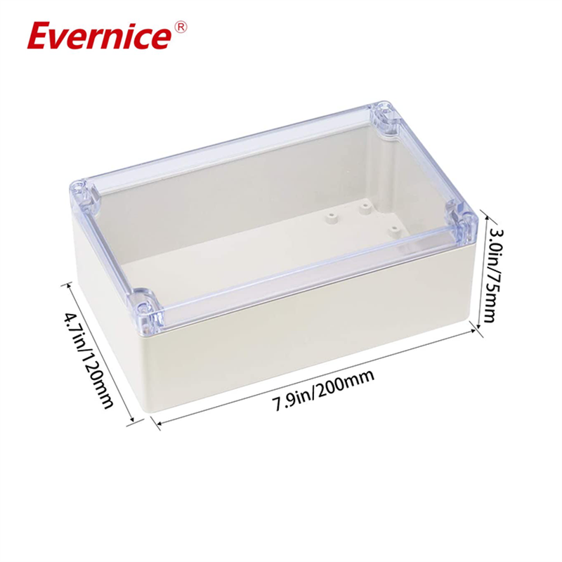 Clear Cover Plastic Enclosure Transparent electronics enclosure Junction box PCB electronic components box 200*120*75mm
