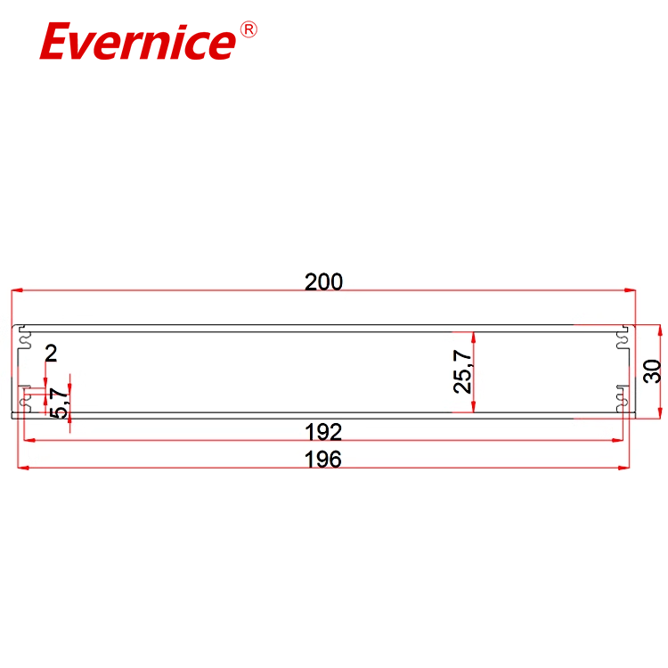 Custom extruded aluminum enclosure box case housing electronic enclosure box Industrial case housing 200*30mm-L