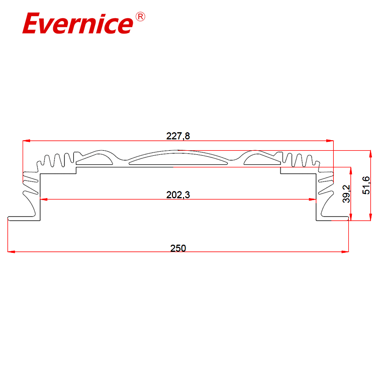 custom extruded aluminum enclosure electronic enclosure box battery box PCB housing 258*52mm-L