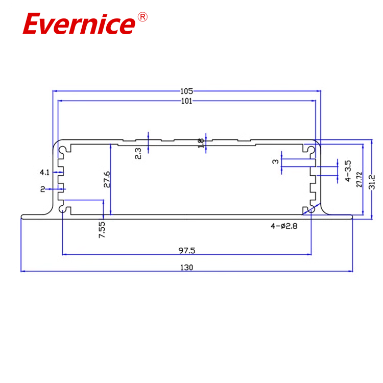 Aluminum Extrusion Enclosure electronics instrument enclosures project box 130*31mm-L