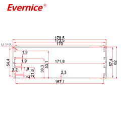 CNC Parts Machining aluminum enclosure sheet metal fabrication enclosure electronics box 178*62mm-L