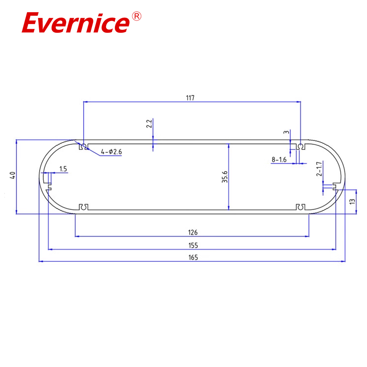 Aluminum Alloy Enclosure sheet metal fabrication Aluminum Electronic Box 165*40mm-L