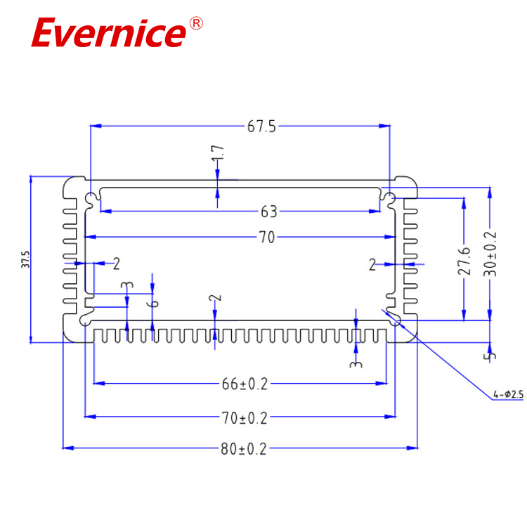 aluminum enclosure box electronics enclosure box case PCB enclosure housing control box 80*37.5mm-L