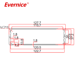 CNC Machining Stamping Parts Metal Aluminum enclosure Box battery Box For Electronic Device 128*37mm-L