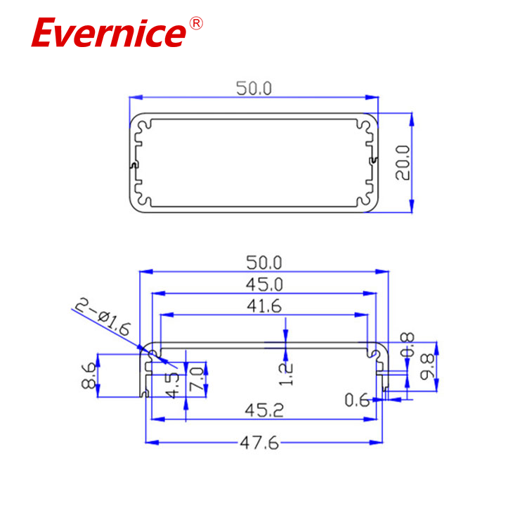 CNC Machining Anodized Aluminum Enclosure box metal electronics junction box enclosure industrial instrument enclosures 50*20mm-L