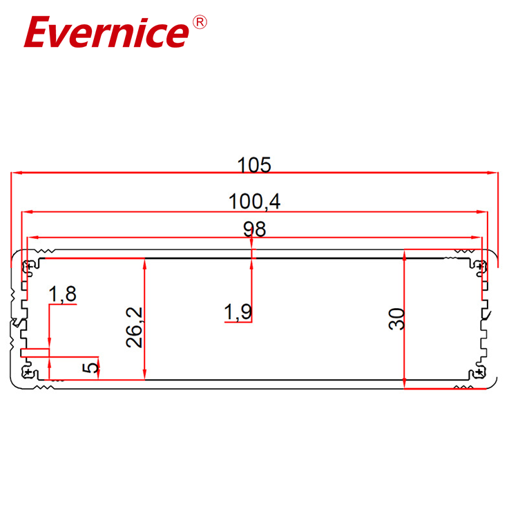 Anodizing Aluminum Alloy enclosure metal fabrication electronics enclosure housing box case instrument enclosure project box 105*30mm