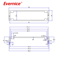 factory price aluminum alloy case metal electronic enclosures project box instrument enclosure 98*25mm-L