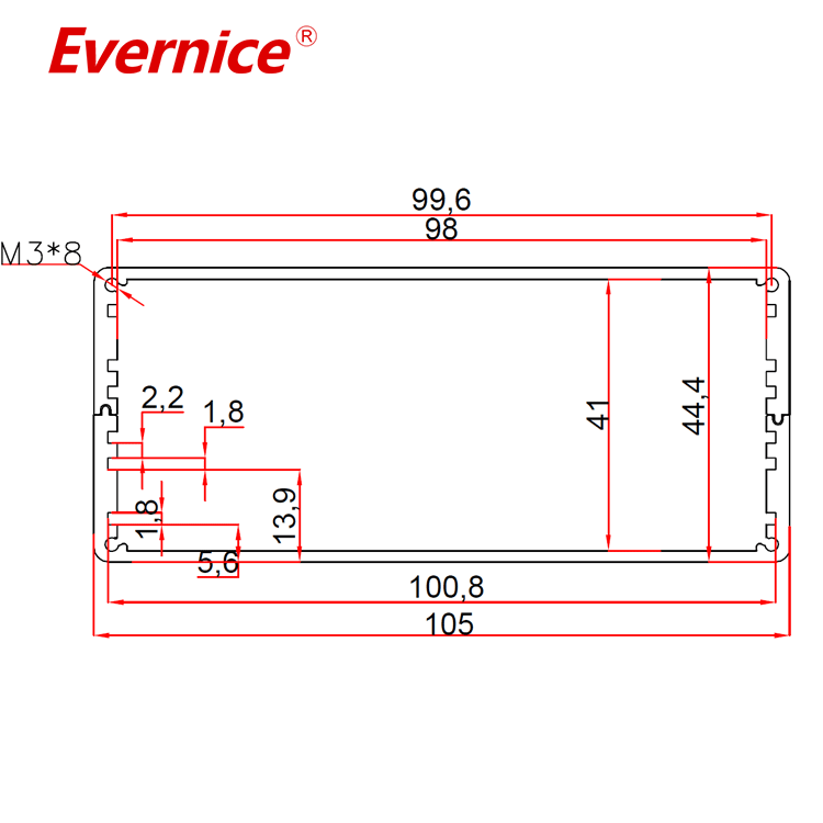 OEM Stamping anodized aluminum enclosure electronic enclosure junction box 105*44mm-L