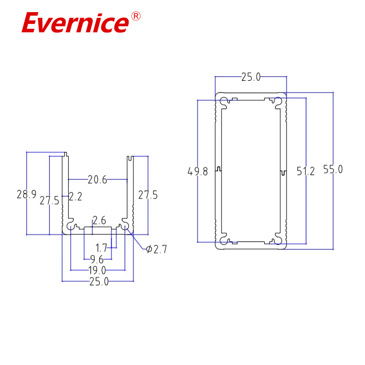 CNC Machining Anodized Aluminum Enclosure box metal electronics junction box enclosure industrial instrument enclosures 55*25mm-L