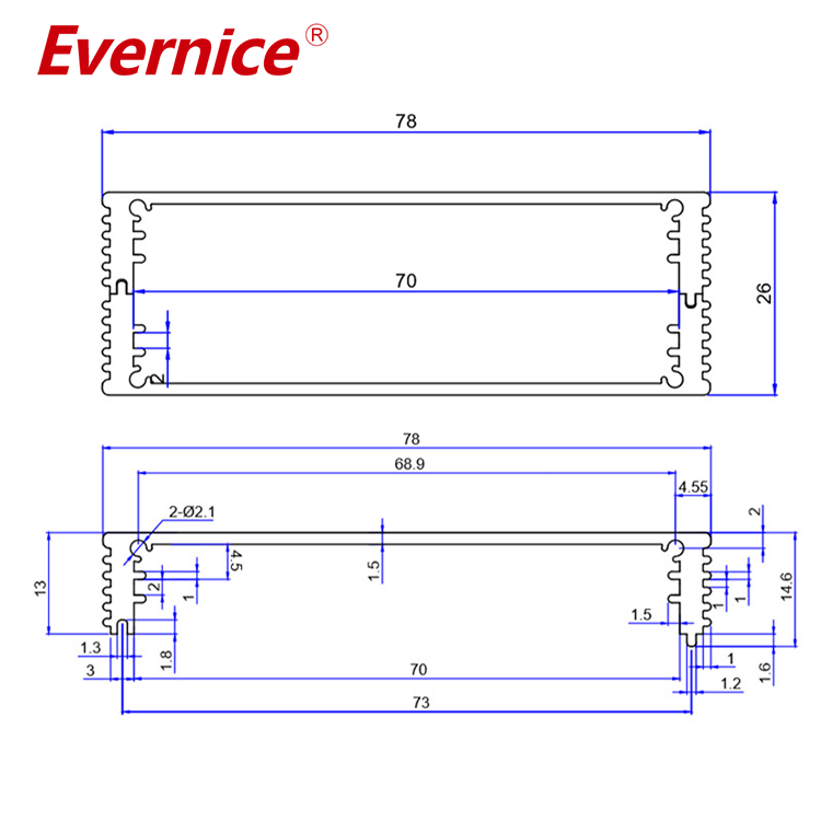 Anodizing Aluminum Alloy enclosure metal fabrication electronics enclosure housing box case instrument enclosure project box 78*26mm