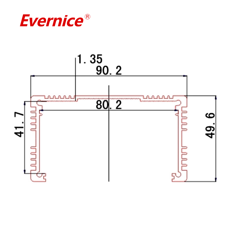 OEM Stamping anodized aluminum extrusion enclosure metal fabrication electronics enclosure junction box 90*50mm-L