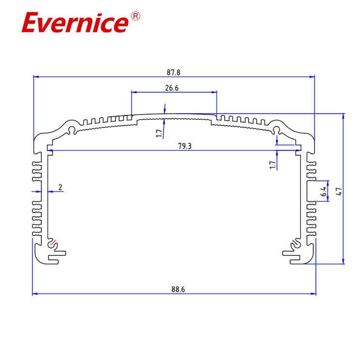 wall mount aluminum extrusion enclosure metal fabrication electronics enclosure instrument enclosure project box 88*47mm-L