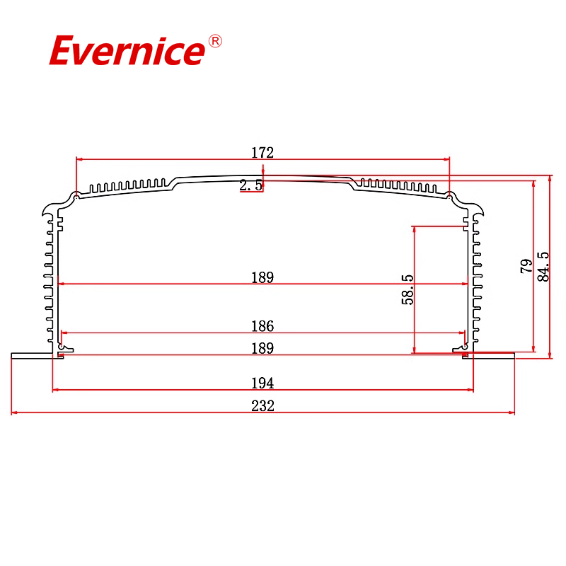 Anodizing Aluminum Sheet Metal Enclosure Case Shell Parts Fabrication Electronic enclosure junction box 234*80.6mm-L