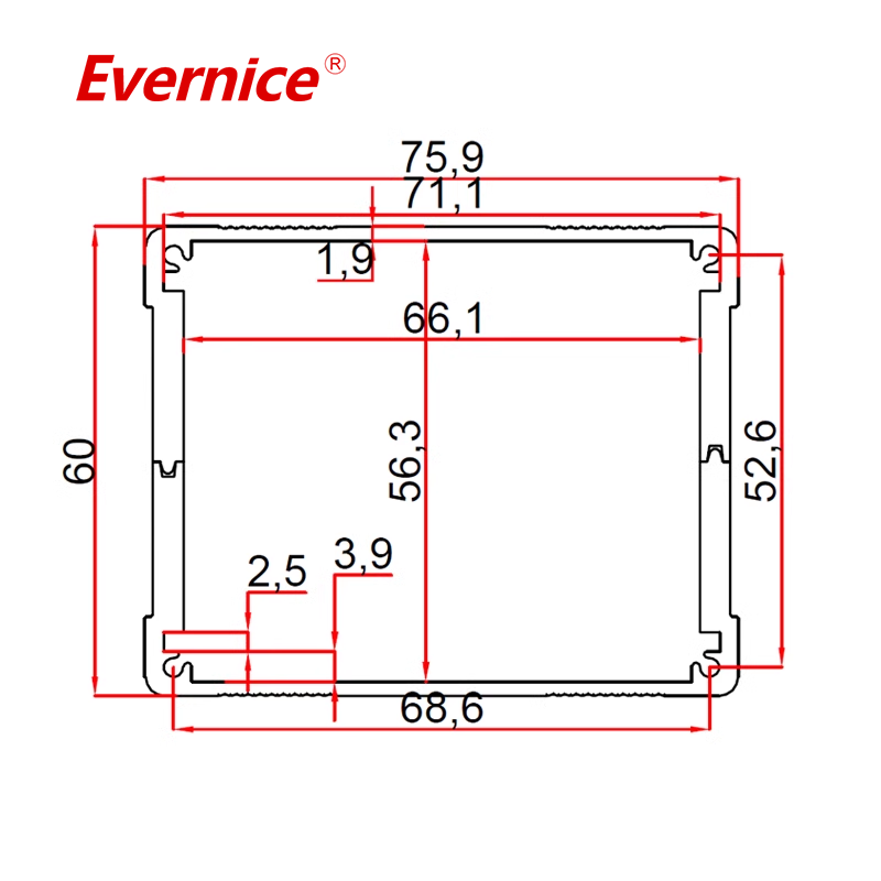 Aluminum Alloy Enclosure metal fabrication electronics instrument enclosure project box aluminum junction box 76*60mm-L