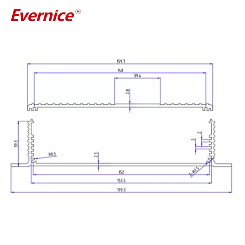 190*46mm-Laluminum amp chassis box metal enclosure design china aluminum