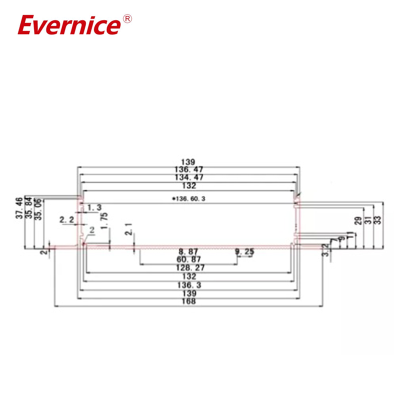 168*41mm-L wall aluminum enclosure box design electrical metal equipment