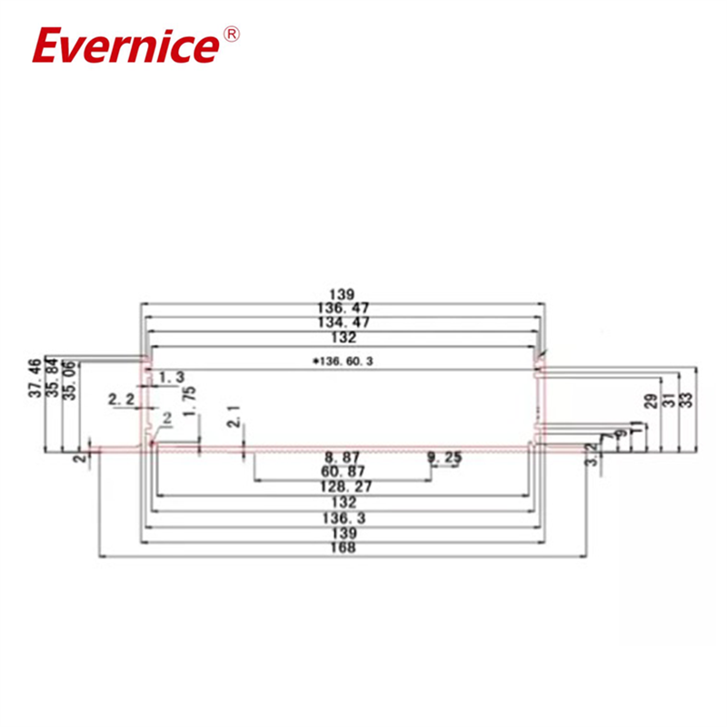 168*41mm-L aluminum enclosure electronics enclosure box for audio equipment