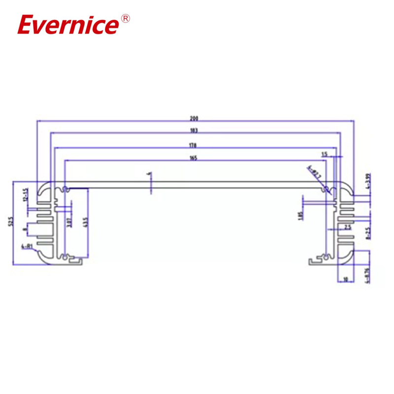 200*60mm-L diy electronics enclosure metal project box aluminum profile box cabinet