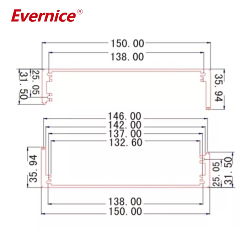 150*67mm-L wall mount electronics enclosure metal project case