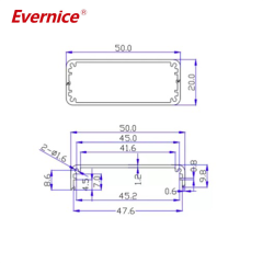 50*20mm-L aluminum alloy heatsink extrusion electronic enclosures boxes with