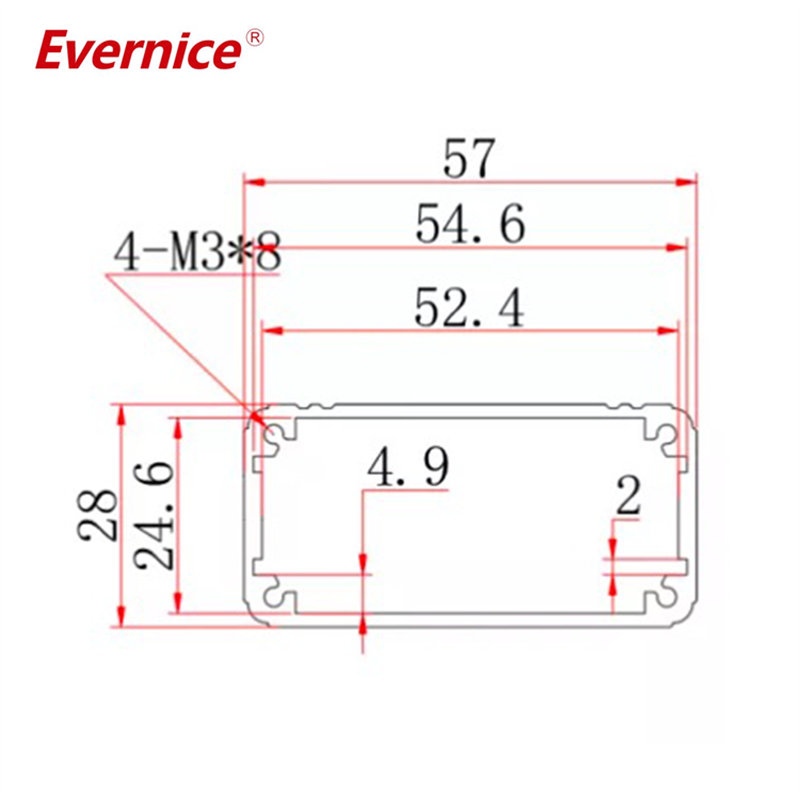 57*28mm-L Aluminum Enclosure heatsink with Anodized ,custom request are welcome