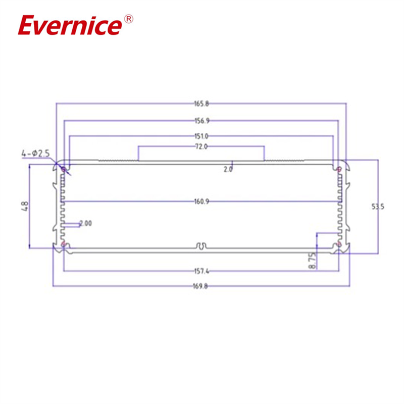 170*54mm-L Aluminum Enclosure heatsink with Anodized ,custom request are welcome