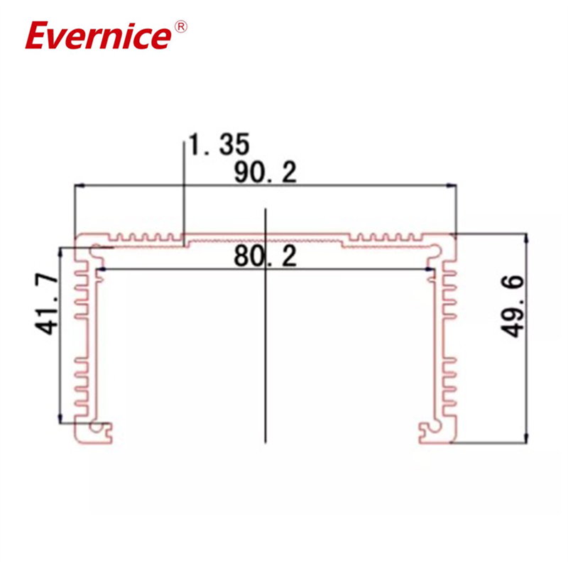 90*50mm-Laluminum extruded heatsink enclosure for electronic system