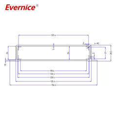 156*28mm-L aluminum electrical distribution Metal Box Enclosure custom color for