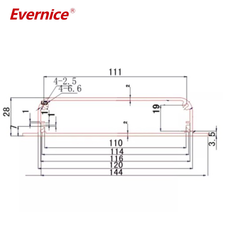 144*28mm-L Aluminum box custom aluminum extrusions for pcb board