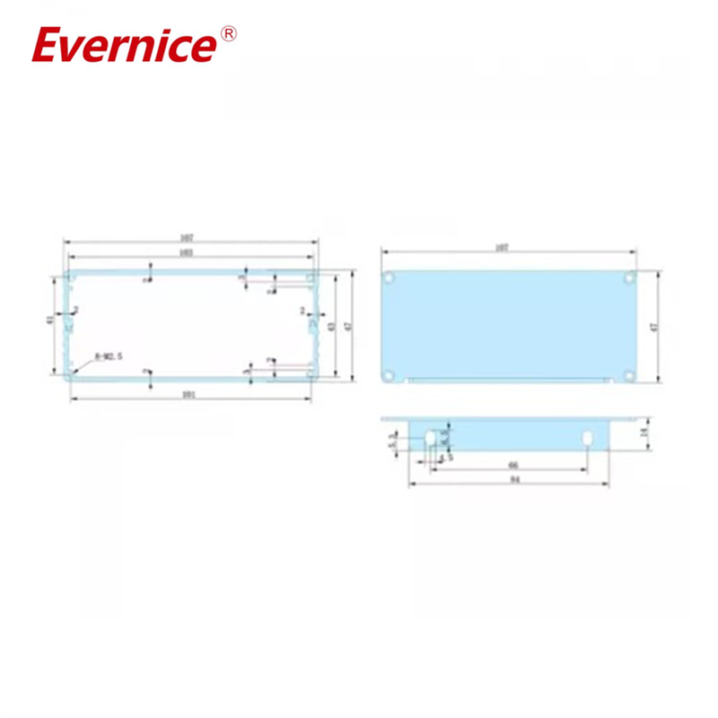 107*47mm-L Aluminum Extrusion Enclosure, Extruded Aluminum Enclosure, Aluminium