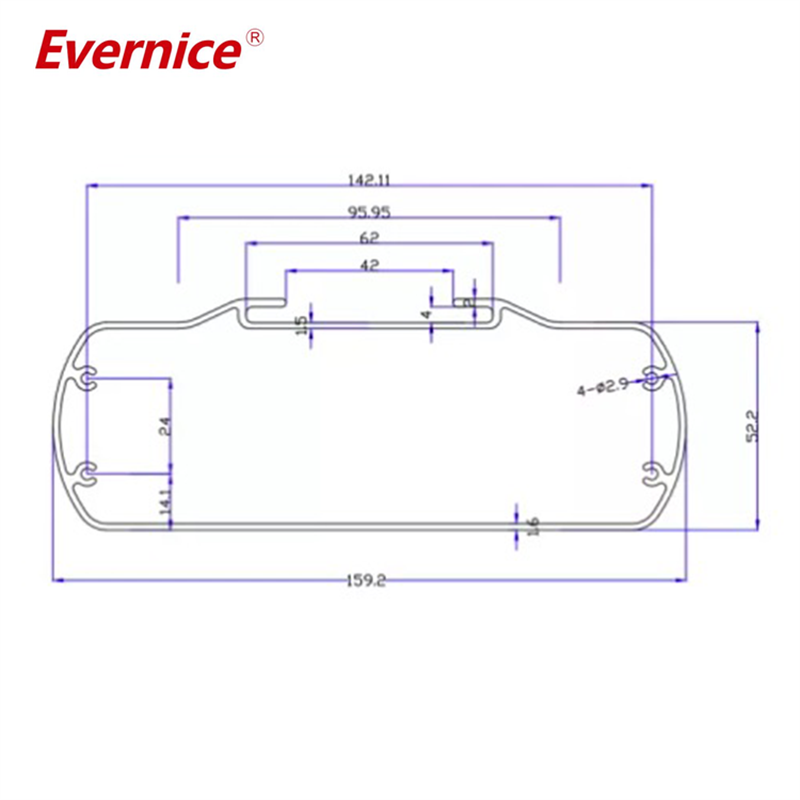 159.5*59mm-L Aluminum Enclosure Case for Electronic Projects Power supply units