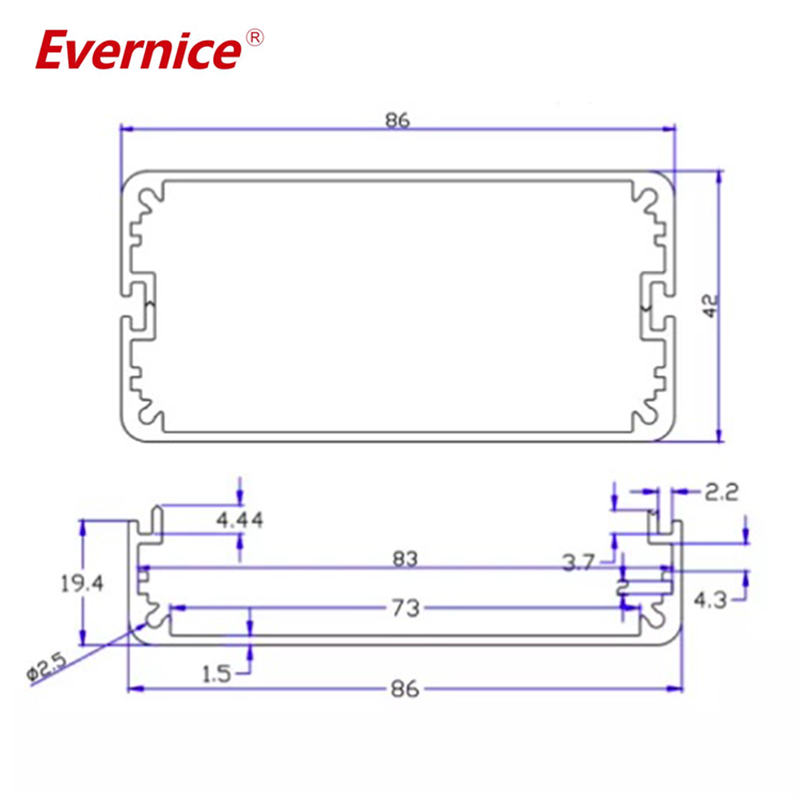 86*42mm-L Extrusion aluminum material electronic box enclosure project build