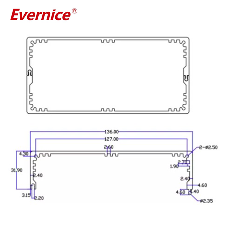 136*64mm-L Aluminium Housing Boite aluextruded aluminum profiles enclosures