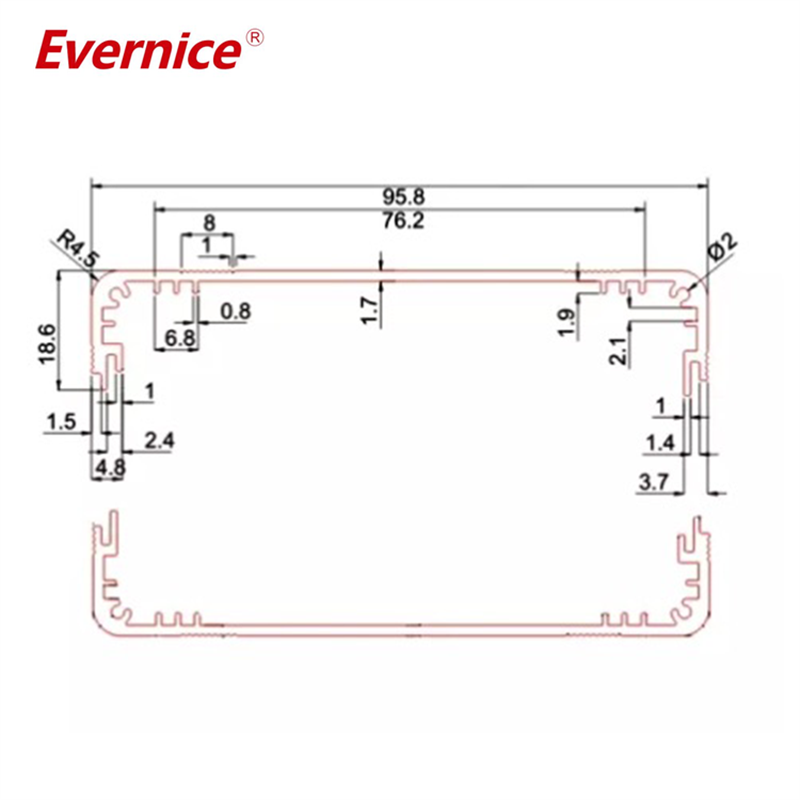 96*33mm-L aluminum extrusion enclosure equipment case for electronic device