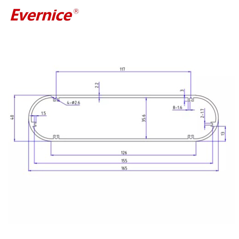 165*40mm-L Aluminum enclosure for electronic project with customized service