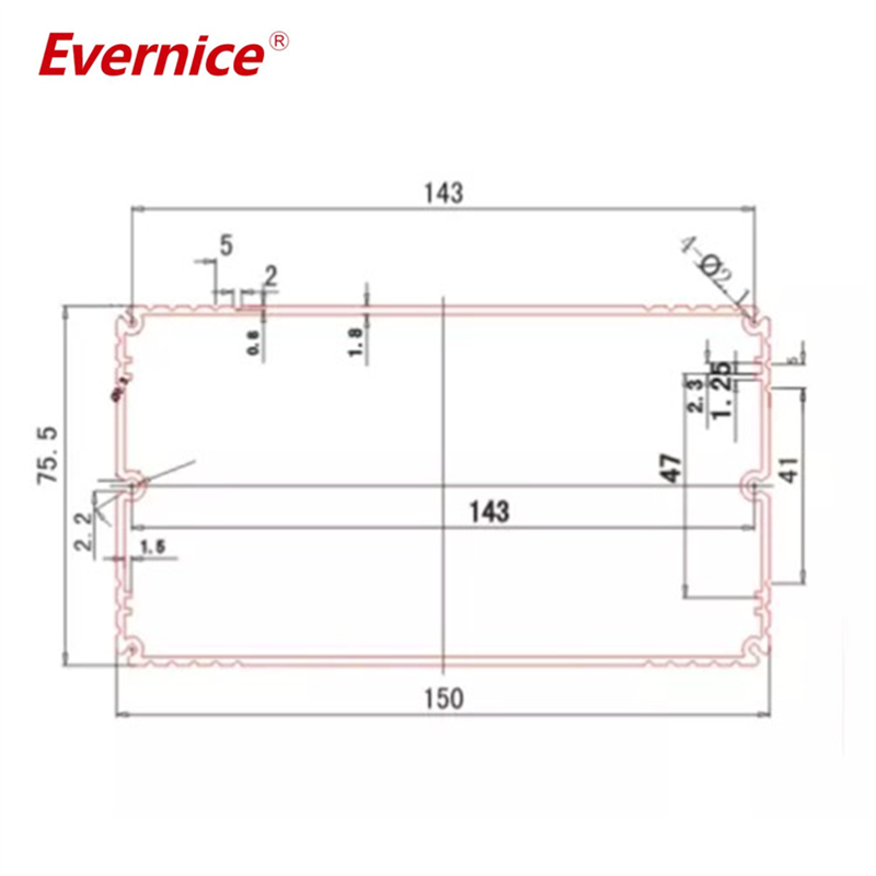 150*75mm-L Aluminum Dark grey color Wall housing extrusion small aluminium boxes