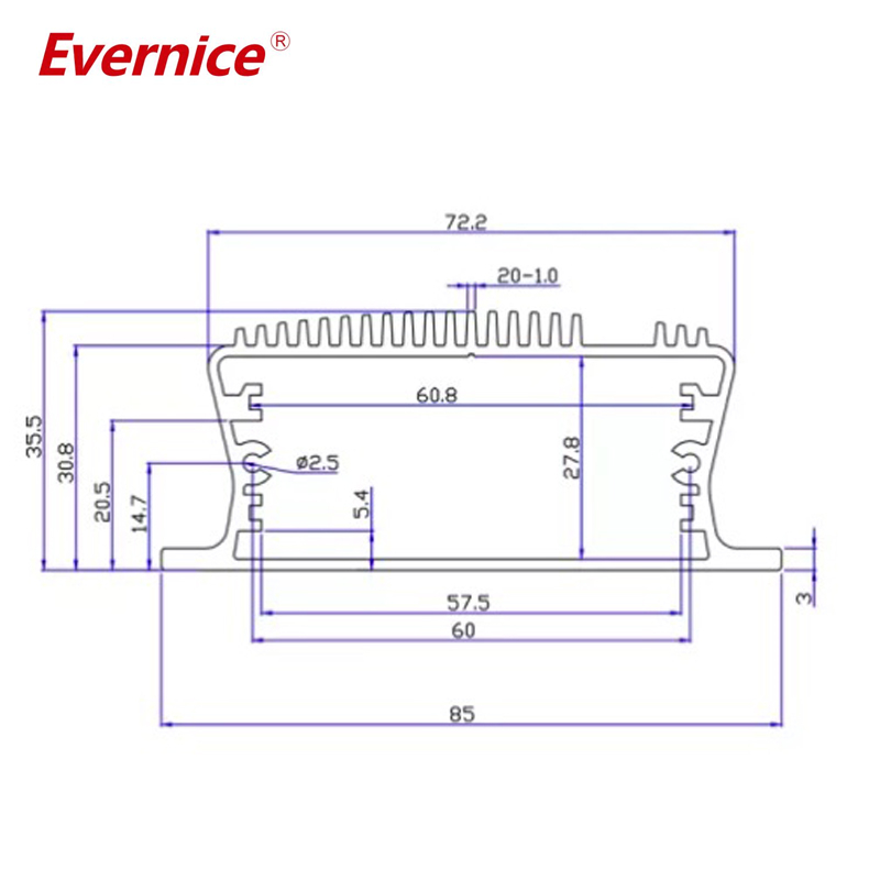 85*35mm-L Extruded Aluminium Electrical Inverter Case Led Driver Box Enclosure Project Box