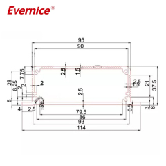 114*37.5mm-L Custom Industries Extruded Aluminum Enclosures for Electronics