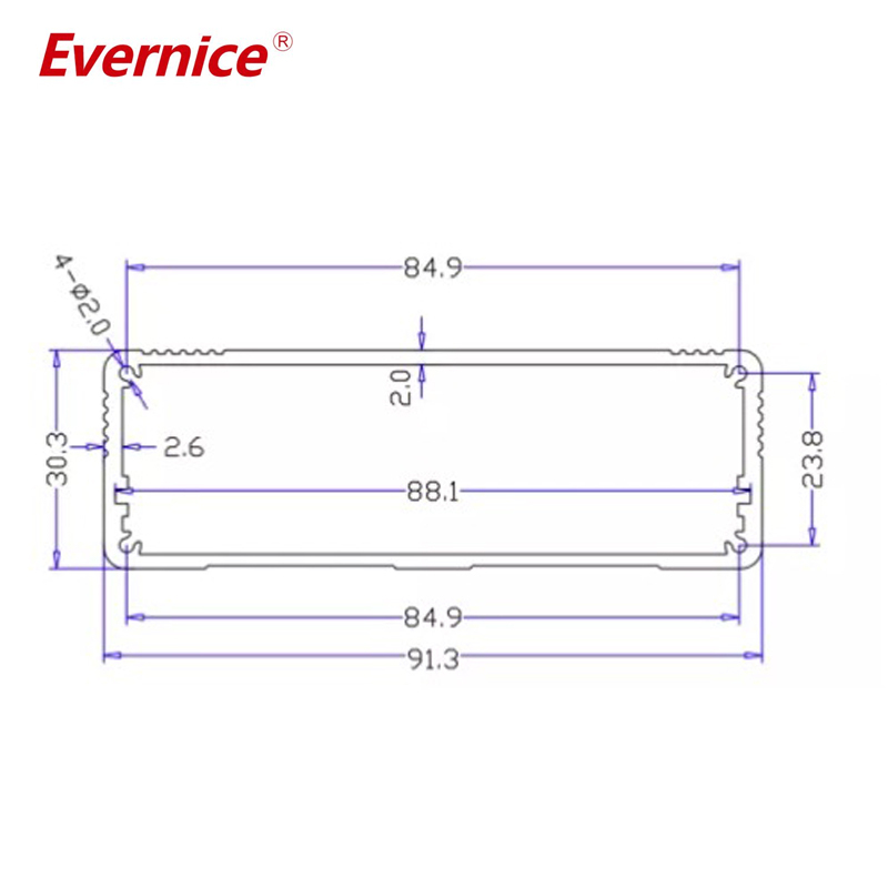 91*30mm-L Custom Extruded aluminum enclosure electronic junction box manufacturer