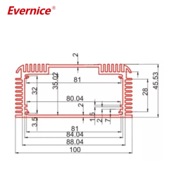 100*45.5mm-L Aluminum Electrical Enclosure Extrusion Distribution Power Box Aluminum Enclosure