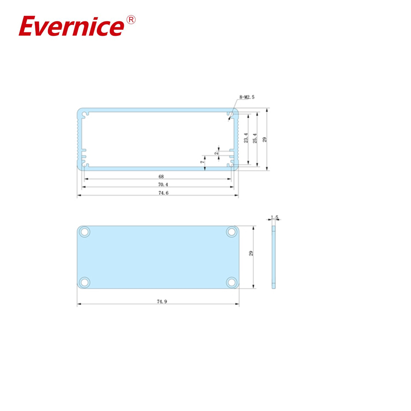 74*29mm-L Circuit Board Instrument Aluminum Cooling Box DIY Electronic Project Enclosure