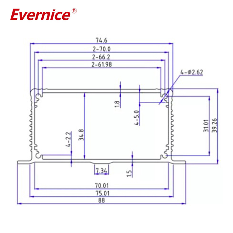 88*39mm-L Custom Extruded Enclosure Aluminum Electronic Instrument Enclosure Aluminum Enclosure Box