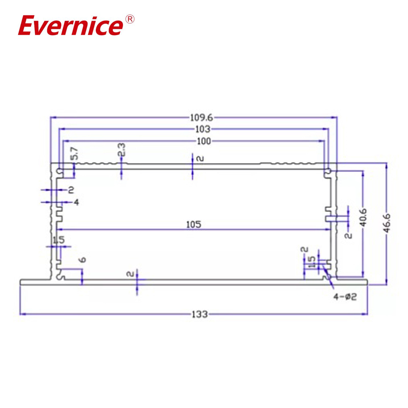 133*46mm-L Custom Aluminum Profile Industry Control Box PCB Enclosure for